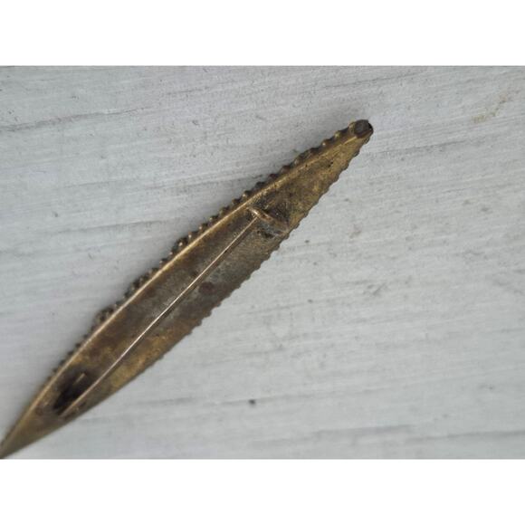 Vintage Millefiori Italian Glass Micro Mosaic Floral Inlaid Bar Brooch Pin - Picture 3 of 4